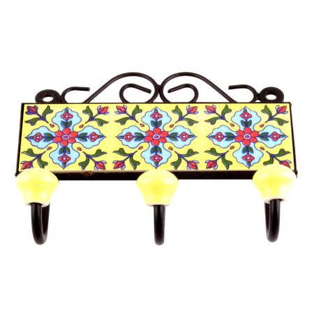  Yellow Red Tiny Flower Tiles Hooks